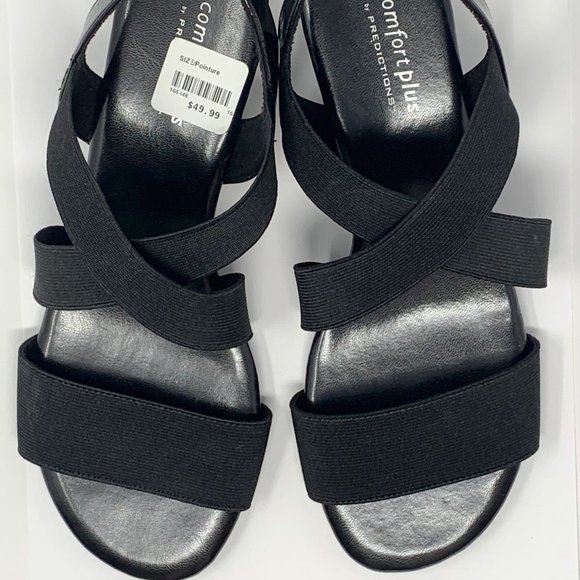 Black Heeled Sandals Comfort Plus By Predictions - Picture 2 of 5